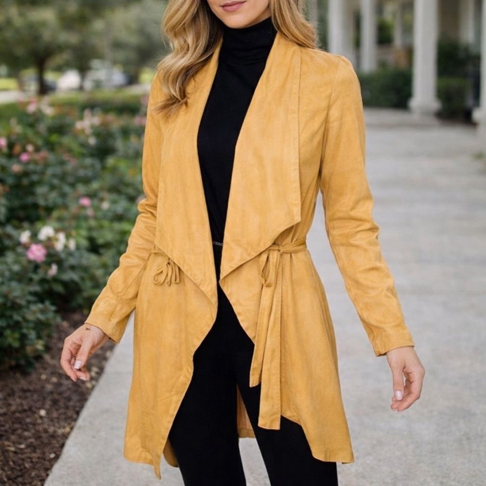 Max Jeans Duster Jacket Coat Mustard Yellow